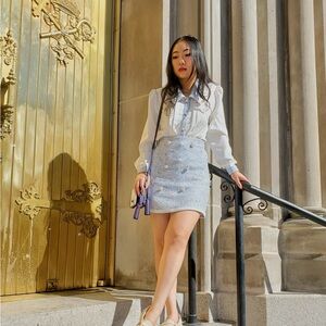 Simple Blue Mini Skirt